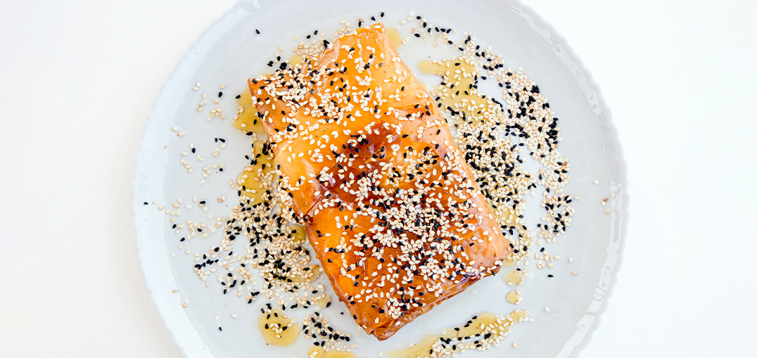Filo Wrapped Feta Pockets with Harissa Honey